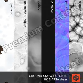 PBR ground snowy stones texture DOWNLOAD